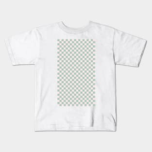 funky green and pink checkered gingham pattern Kids T-Shirt